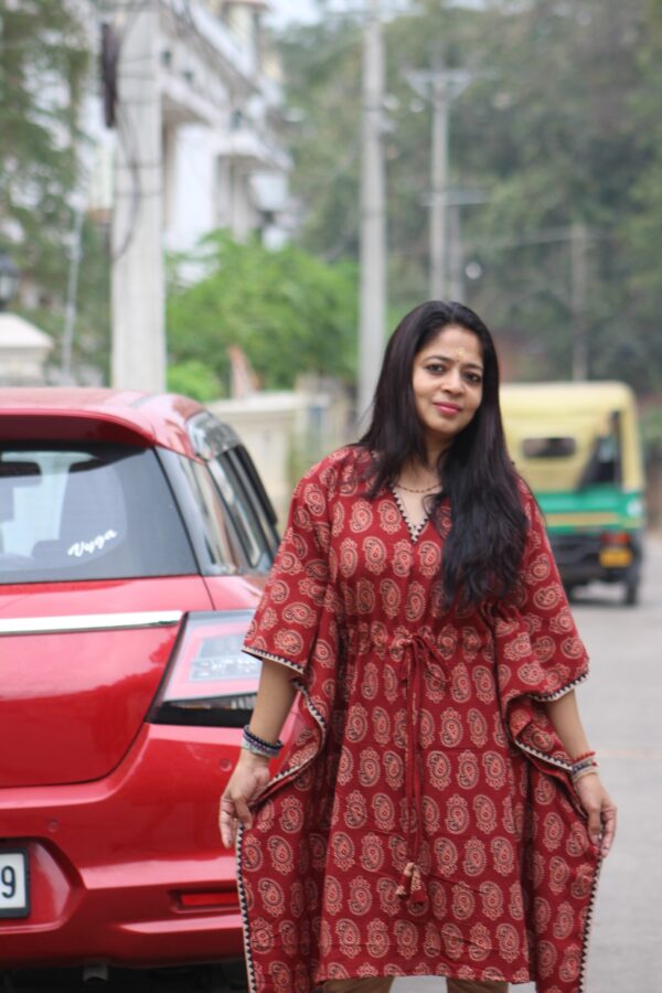 Ajarakh Cotton Kaftan kurti top - Image 2