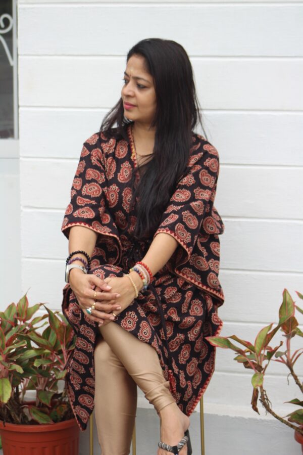 Ajarakh Cotton Kaftan kurti top - Image 4