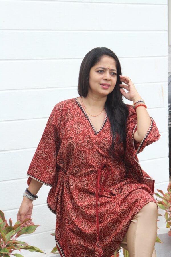 Ajarakh Cotton Kaftan kurti top - Image 13