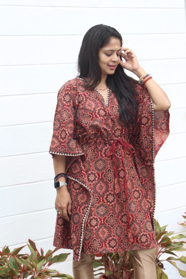 Ajarakh Cotton Kaftan kurti top - Image 16