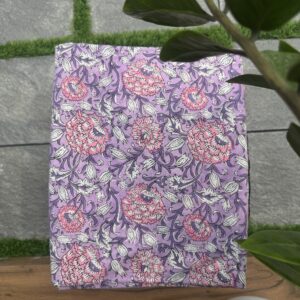 Pure cotton kalamkari in lavendar colour