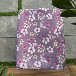 Dark lavendar flower print rayon material