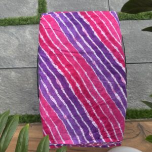Pink and violet leheriya print in pure soft cotton