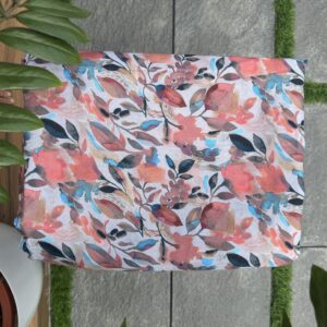 Flower printed grey rayon running material