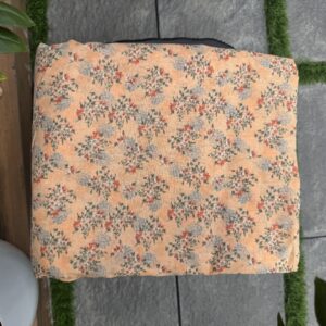 Peach colour flower printed cotton running material