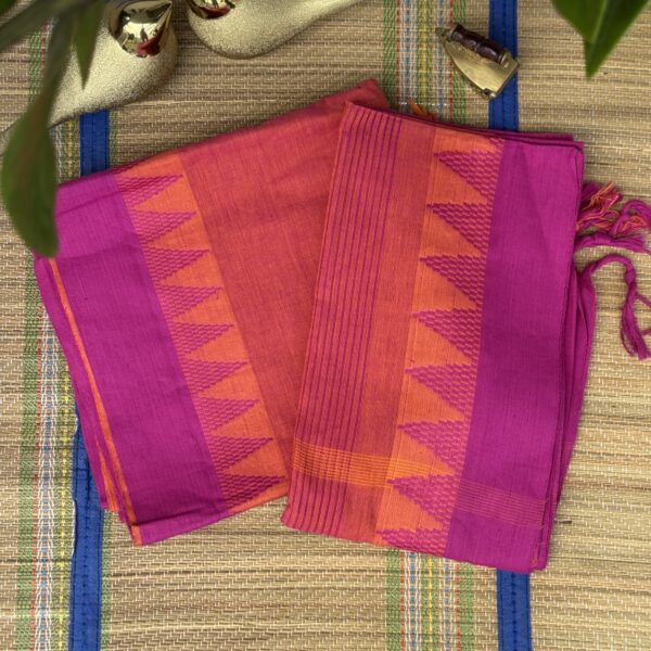 Mangalagiri cotton Pink and fusia churidhar set