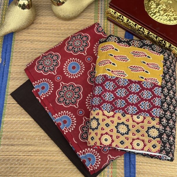 Maroon colour cotton kurti with patchwork dupatta churidhar set