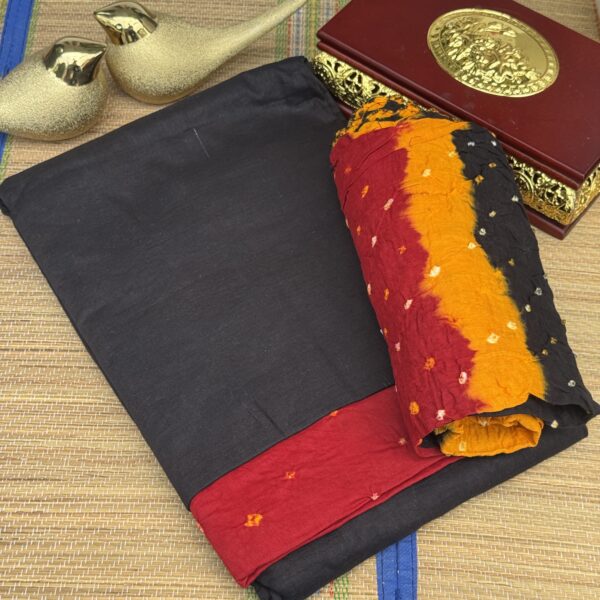 Black and red bandhini  churidhar set