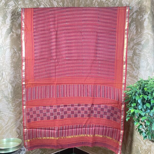 Red Kota Doria Saree