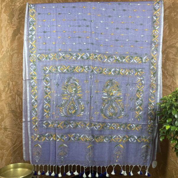 Elegant Mulmul Kantha Saree - Image 5