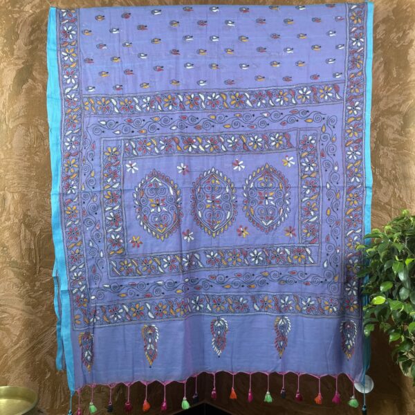 Elegant Mulmul Kantha Saree - Image 6