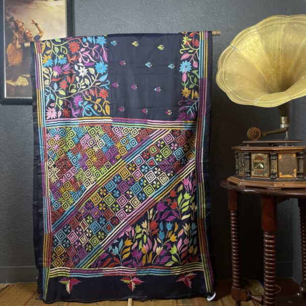 Kantha work Banglore silk saree