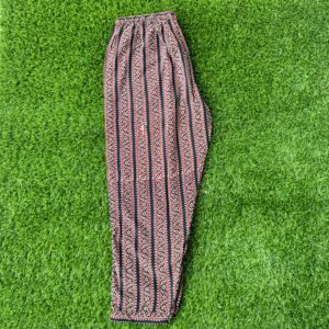 Cotton ajarakh pants in maroon and black