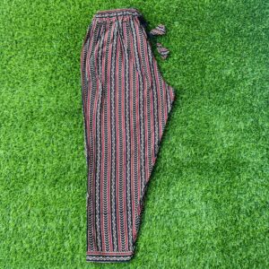 Black with multi colour lined ajarakh pants