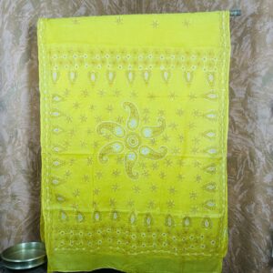 Yellow Chikankari Saree