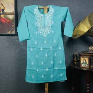 Green Chikankari Kurti