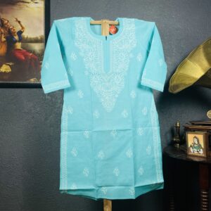Aquagreen Chikankari Kurti