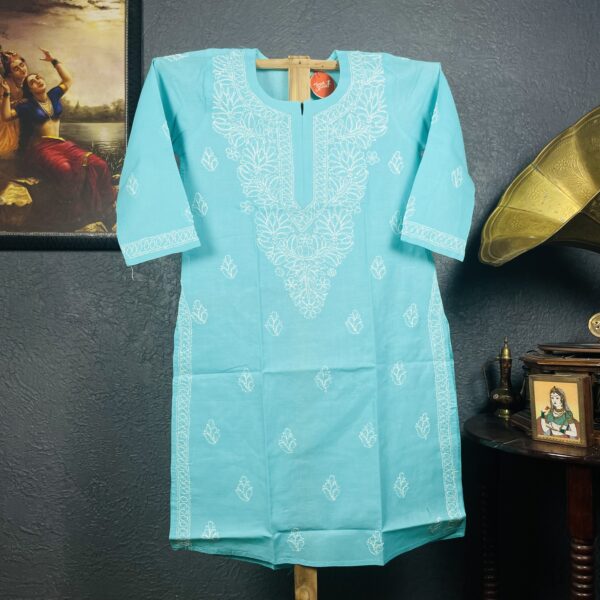 Aquagreen Chikankari Kurti