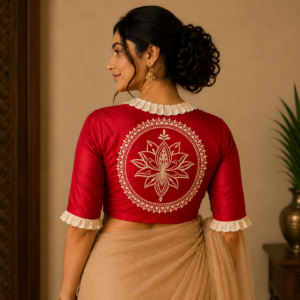 Red and White blouse