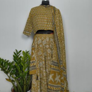 Mustard yellow Indian lehanga skirt set
