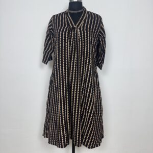 Black ajarakh print cotton kurti