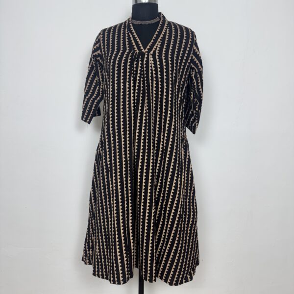 Black ajarakh print cotton kurti