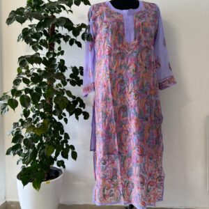 Violet Chikankari kurti