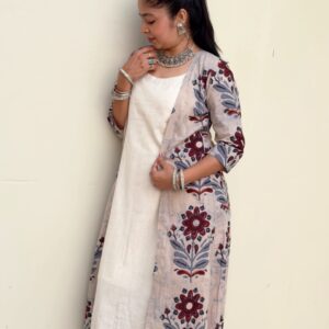 Vansaspati print Cotton long shrug